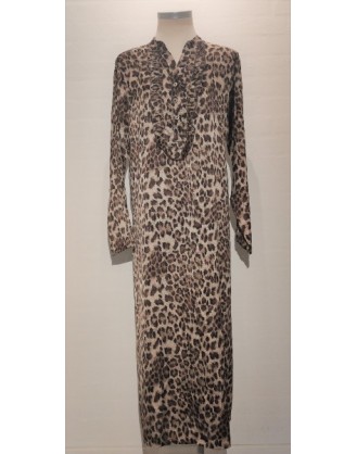 Lang leopard kjole